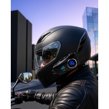 Ecruz Kameralı Motosiklet Kaskı Bluetooth 5.3 1080P Su Geçirmez