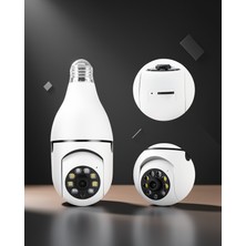 Ecruz Ampul Görünümlü Dönebilir Wifi Güvenlik Kamerası