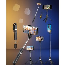 Ecruz Manyetik Tripod Selfie Çubuğu Bluetooth Uzaktan Kumandalı