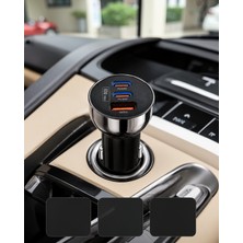 Ecruz 3 Portlu Araç Şarj Adaptörü Pd Type-C ve Qc3.0 USB Çıkışlı
