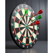 Ecruz 15 Inç Ahşap Dart Tahtası Kolay Montajlı 4 Ok