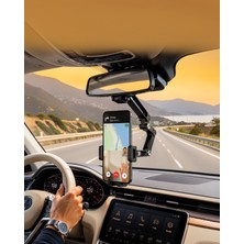 Ecruz Araç Içi Dikiz Aynası Telefon Tutucu 360° Döner Katlanabilir