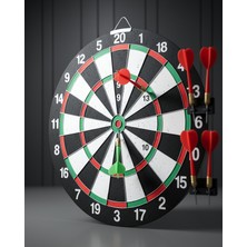 Ecruz 12 Inç Ahşap Dart Tahtası 4 Metal Uçlu Ok