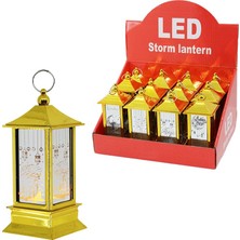 Milas Toptan 12 Adet Kare Kubbe Pilli Ramazan LED Işık Gold