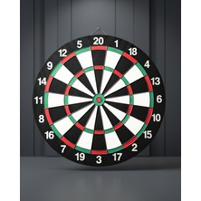 Ecruz 15 Inç Dayanıklı Ahşap Dart Tahtası 4 Metal Ok