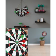 Ecruz 15 Inç Şık Tasarım Dart Tahtası Metal Uçlu 4 Ok Seti