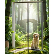 Ecruz Mıknatıslı Kapı Sinekliği Çift Taraflı Bantlı Kendiliğinden Kapanan 160X200 cm
