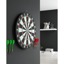 Ecruz Ahşap Dart Tahtası 12 Inç 4 Dart Ok Seti