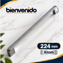 Gölcük Oval Mobilya Mutfak Çekmece Dolap Dolabı Kapak Metal Kulpu Krom 224 mm