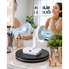 Ecruz Çift Başlıklı Masaüstü Fan 720° Salınım 4 Hız Seçeneği