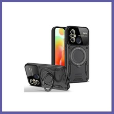 Nida Redmi 12C Uyumlu Kılıf Joy Lens Standlı Kapak - Siyah Nıda
