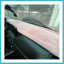 Defne Store Yumuşak Tüylü Oto Torpido Bagaj Üstü Örtü Peluş Halı Pudra Pembe 130X40CM Dfnbez