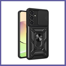 Nida Samsung Galaxy A25 5g Uyumlu Kılıf Pars Lens Yüzüklü Silikon - Siyah Nıda