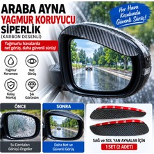 Ett Cazibiz Karbon Desenli Araba Yan Ayna Yağmur Koruyucu SIPERLIK-420954