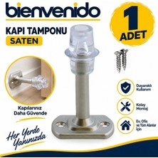 Kapı Kolu Stoperi Tamponu Durdurucusu Tutucu Tutacağı Plastik Saten 8 cm Kapı Stopu Silikonlu