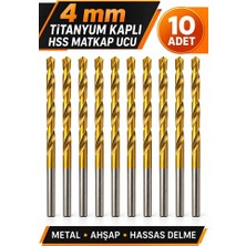 Matkap Ucu 4 mm 10 Adet Titanyum