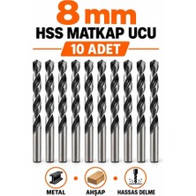 8 mm 10 Adet Hss Matkap Ucu Metal Ahşap Delme