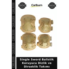Carlburn Single Sword Balistik Koruyucu Dizlik ve Dirseklik Takımı Bisiklet Ekipmanı Paten Seti