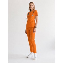 Üças İş Giyim Orange Lux Likralı Scrubs Takım Doktor Hemşire Forması