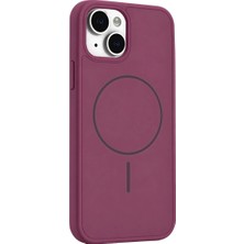 The Gencoo Iphone 15 Azus Magsafe Kapak - Bordo