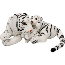 Puffy Friends Beyaz Kaplan ve Yavrusu Peluş 60 cm