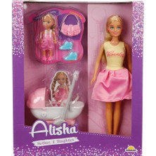 Alisha Mother & Daughter Mutlu Gezinti - Sarı-Pembe Elbiseli Alisha Bebek