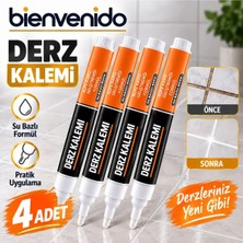 4 Adet Beyaz Fayans Arası Hazır Derz Dolgusu Boyama Boyası Kalemi (Yedek Uçlu) Su Bazlı Yenileme