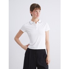 LC Waikiki Lcw Everyday Beyaz Polo Yaka Kadın Tişört