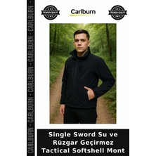Carlburn Single Sword Su ve Rüzgar Geçirmez Tactical Softshell Mont Doğa Sporu Hava Koruması Rahat Kesim