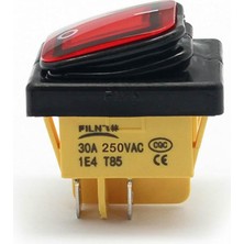 250V On-Off Anahtar Yüksek Akım Kcd4 4 Pin Buton IP67 Su Geçirmez LED Işıklı Rocker Switch