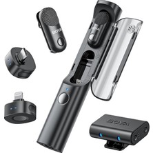 Salmore Magic Al-Powered Transformable Mini Wireless Mikrofon - SKU02 - Iphone/android/pc/kamera Için - 4 Form-In-1 Mikrofon, 7g Hafif, Aı Gürültü Azaltma, 48KHZ/24BIT, App Kontrolü, 328FT Aralık