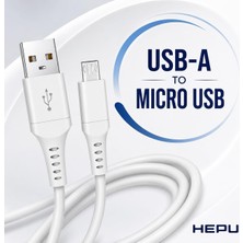 Salmore HP-NYK003 Nova Series Usb-A To Micro USB 3.1A Hızlı Şarj ve Veri Transfer Kablosu (1 Metre) – Micro USB Destekli Android Cihazlar Powerbank ve Hoparlörler ile Uyumlu Beyaz