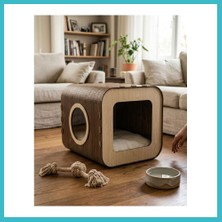 Defne Store Özel Tasarım Fusion Mdf Kedi Evi Dfnbez