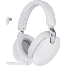 Salmore A500 Hybrid Anc 2.4ghz Kablosuz ve Bluetooth 5.4 Aux Mikrofonlu Kulak Üstü Kulaklık Beyaz