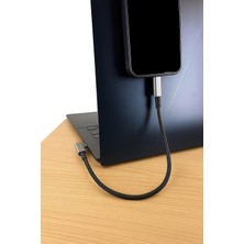 Salmore 40GBPS 240W 4.0 Thunderbolt L Shape Type-C To Type-C Şarj, Data ve 8k 60Hz Data Transfer Kablosu Tip C 30 cm - PD240W