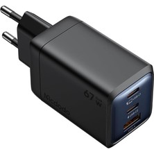 Salmore CH-0970 Gan Serisi 67W 2C1A Mini Gan Şarj Cihazı Eu Plug Siyah