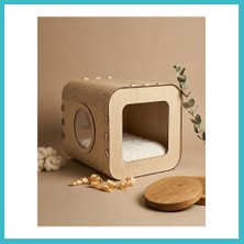 Defne Store Özel Tasarım Luna Mdf Kedi Evi Dfnbez