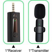 Salmore K35-2 Wireless (Kablosuz Mikrofon) Jaklı Ergonomik Tak Çalıştır Jak Audio Android Telefon Araç Uyumlu Çiftli Yaka Mikrofonu