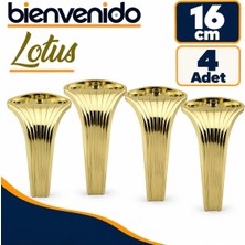 Lotus Lüks Mobilya Kanepe Sehpa Tv Ünitesi Koltuk Ayağı 16 cm Gold Altın Baza Ayakları 4 Adet