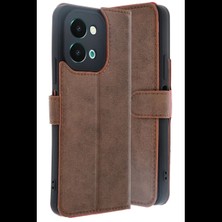 Vivo Y28 Kılıf Trend S Plus Kapaklı Kılıf - Taba
