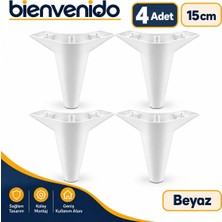 Aspen Lüks Mobilya Kanepe Koltuk Tv Ünitesi Baza Yükseltici Ayağı Ayakları 15 cm Beyaz Ayak 4 Adet