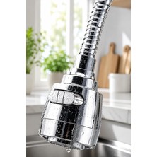 Salmore 3 Fonksiyonlu Mutfak Musluk Başlığı, 720° Döner Lavabo Musluk Ucu, Su Tasarruflu Krom Musluk Aparatı, Sıçrama Önleyici Filtreli Musluk Başlığı, Kolay Montaj (Lüks 2 Fonksiyonlu)