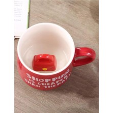 Salmore Mukko Home Kırmızı Lüks Çantalı Sürpriz Porselen Kupa – 350 Ml, Alışveriş Temalı, Şık ve Eğlenceli,kırmızı