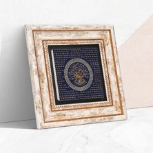 Salmore Nazar Ağaç Taş Duvar Tablosu - Çerçeveli Taş Tablo - Dekoratif Duvar Sanatı - Modern Ev ve Ofis Duvar Dekoru T1-196