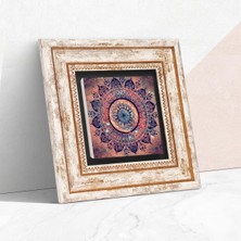 Salmore Mandala Taş Duvar Tablosu - Çerçeveli Taş Tablo - Dekoratif Duvar Sanatı - Modern Ev ve Ofis Duvar Dekoru T1-226
