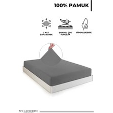 Salmore Lastikli & Hipoalerjenik Çarşaf |%100 Pamuk Çarşaf Penye Kumaş | Tek-Çift Kişilik-Battal Boy Çarşaf -ANTRASIT-100X200, Luxcarsaf