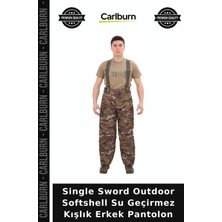 Carlburn Single Sword Outdoor Softshell Su Geçirmez Kışlık Erkek Pantolon Cep Detaylı Kayak Kıyafeti