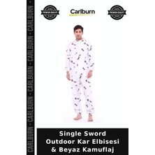 Carlburn Single Sword Outdoor Kar Elbisesi & Beyaz Kamuflaj Dış Giyim Koruyucu Giysi Av Giysisi