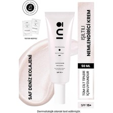 Salmore Pink Quartz Işıltılı Nemlendirici Makyaj Bazı ve Yüz Kremi - 50ML SPF15 (Saf Kolajen)