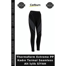 Carlburn Thermoform Extreme Pp Kadın Termal Seamless Alt Içlik Siyah Dikişsiz Giyim Vücudu Sarar Kuru Tutar